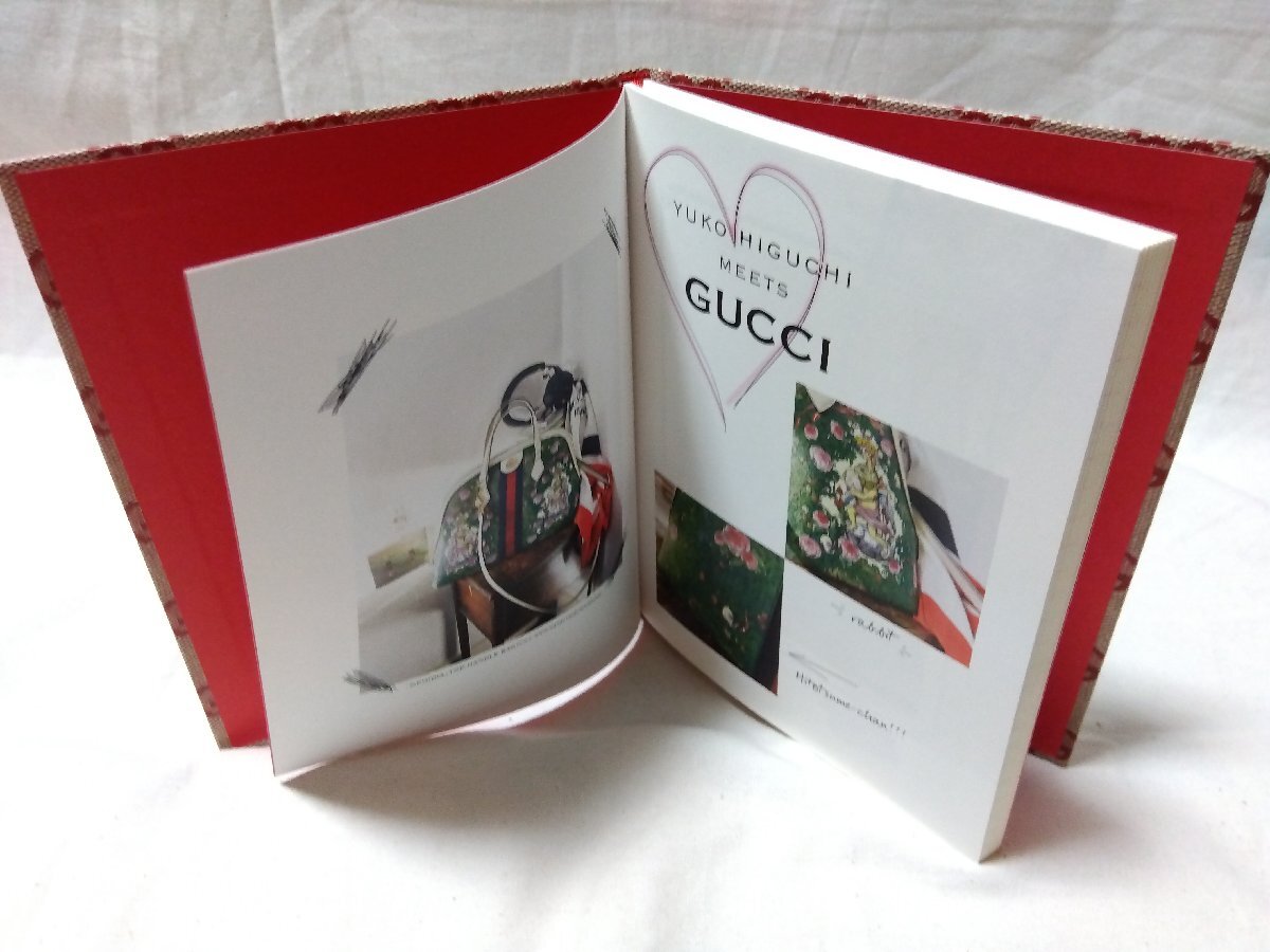 ★GUCCI グッチ MY SCRAPBOOK★ ノートブック BAILA バイラ 2018年6月号 付録 スクラップブック 非売品 レッド×アイボリーベージュ 01854の画像3