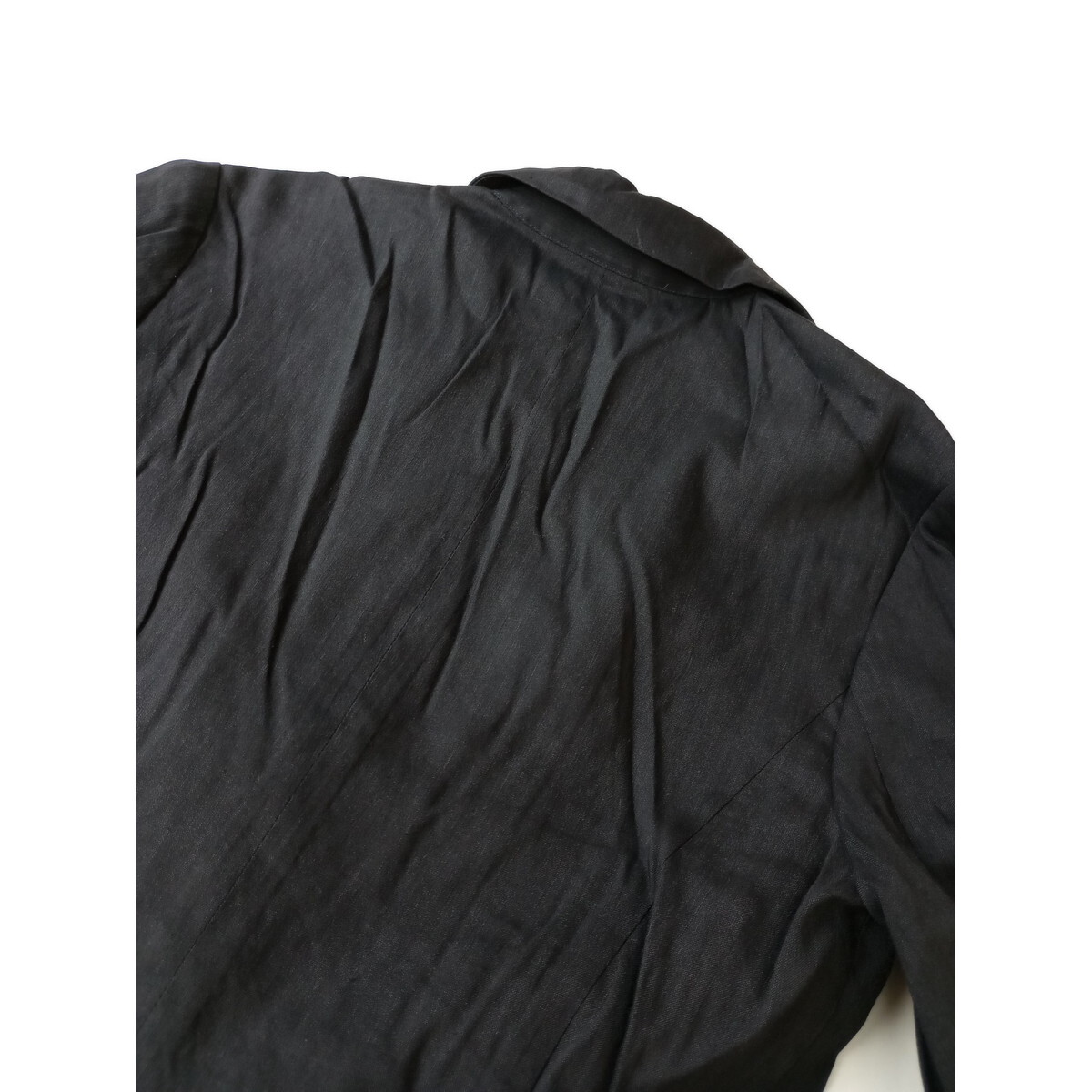 Theory luxe セオリーリュクス「凛と、美しく。」リネン 麻 混 テーラード ジャケット 40 日本製 ネイビーブラック (23S+8446)の画像4
