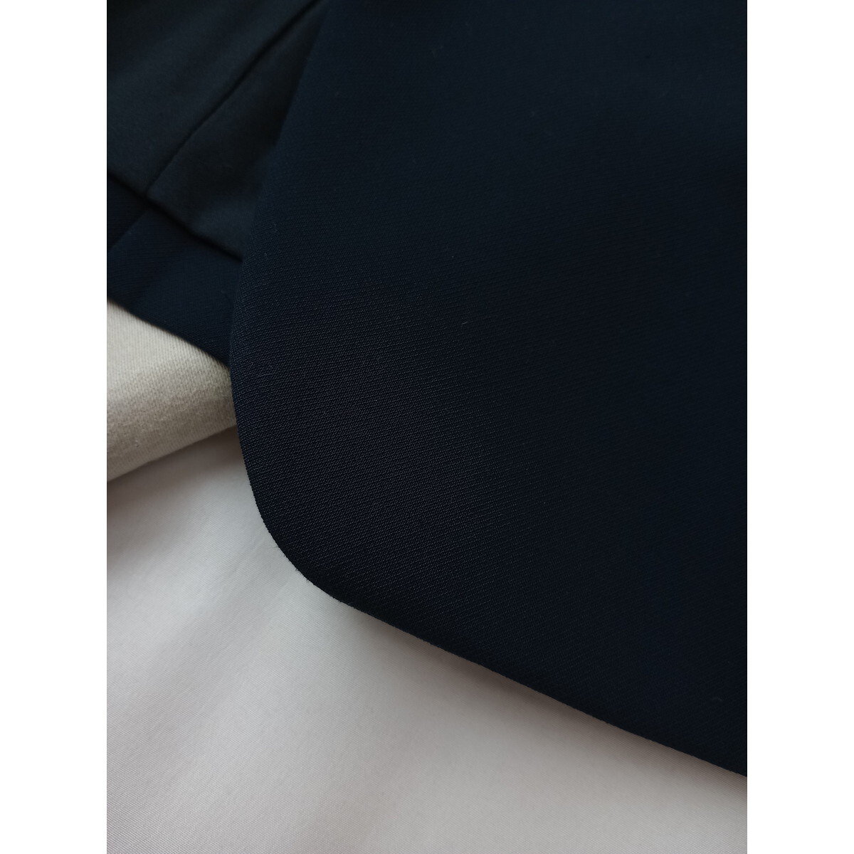 INDIVI インディヴィ「賢い女性は美しい」ノーカラー ジャケット 羽織り ネイビー 紺色 日本製 (65K+9052)☆_画像3
