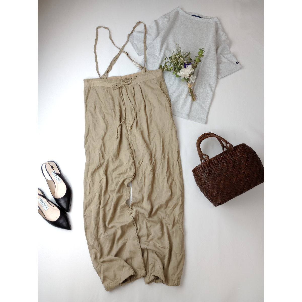 SCOTCLUB Scott Club [ now day is . cheek . cotton plant .. super .. color . feeling . cheap ..] overall pants light beige 9 number M (52K+0855)