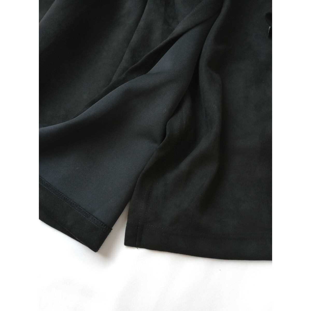 SCOTCLUB スコットクラブ「coolな私は黒しか着ない。」スウェード調 ロング コート 羽織り 9号 Ｍ (49K+0628)の画像3