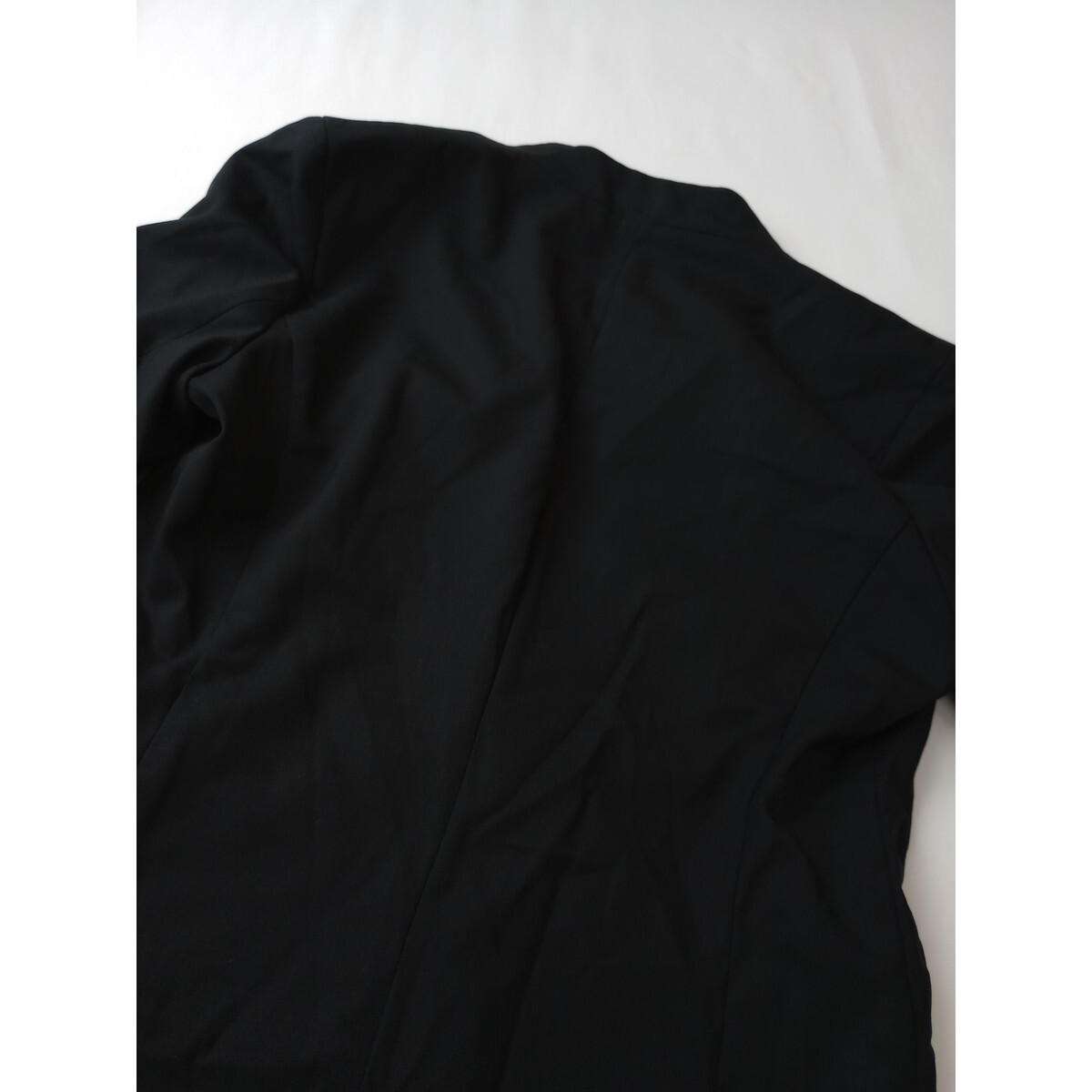 UNITED ARROWS ユナイテッドアローズ「大人をすっきり見せる服」ノーカラー ジャケット 羽織り 黒 ブラック 36 Ｓ(49K+0629)の画像3
