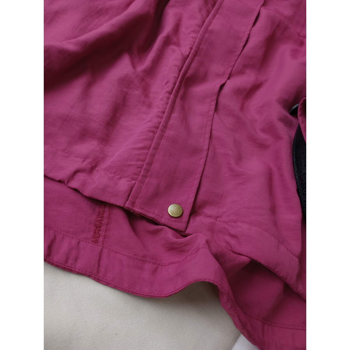 セポ cepo「すっぽり。隠れても女っぽ♪」ナイロン100％ 差し色 オーバーサイズ フーディー ジャケット 羽織り ローズピンク (37K+0475)の画像3