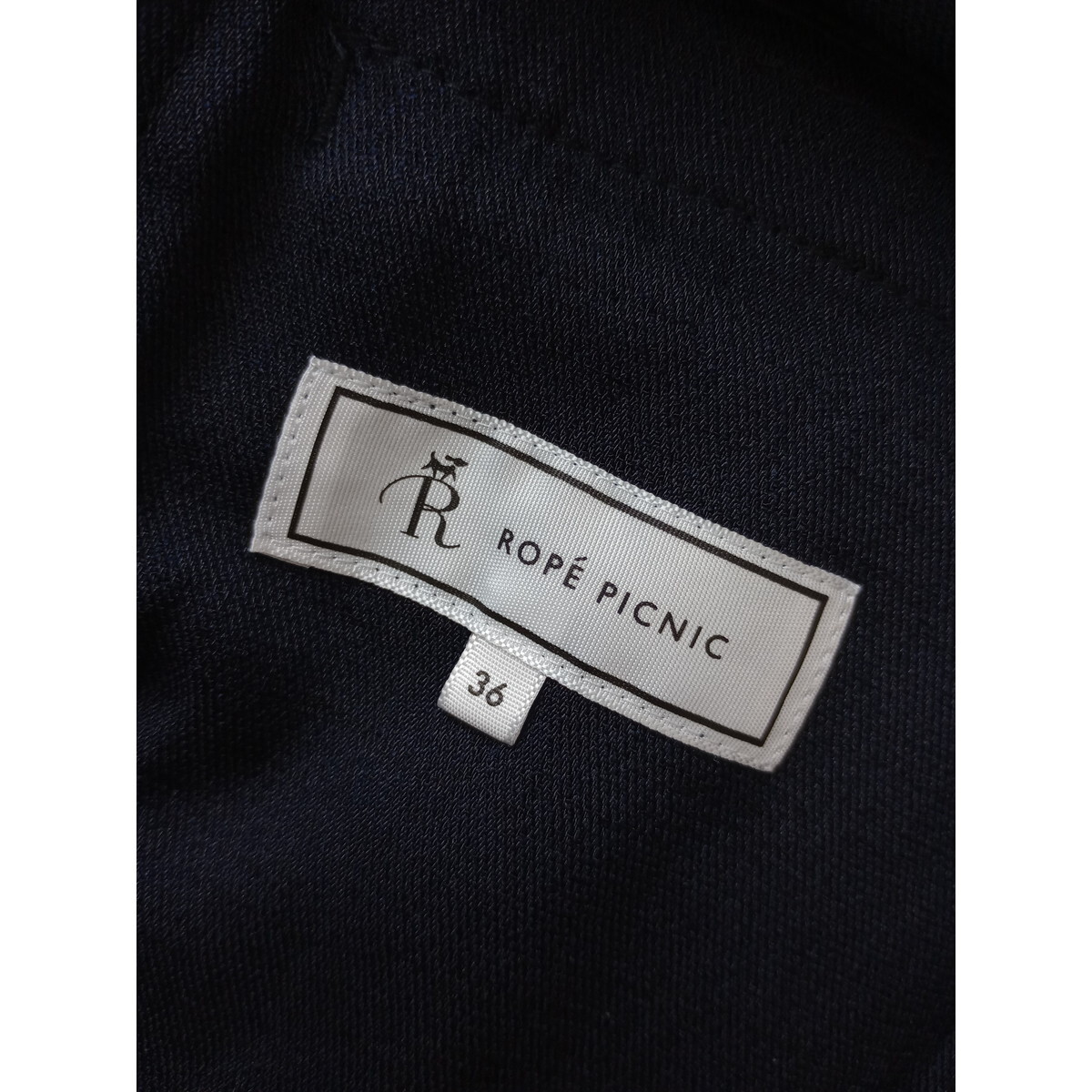 ROPE' PICNIC ロペピクニック「私を上品に印象付ける」ノーカラー ジャケット 羽織り ネイビー 36 (37K+0462)の画像5