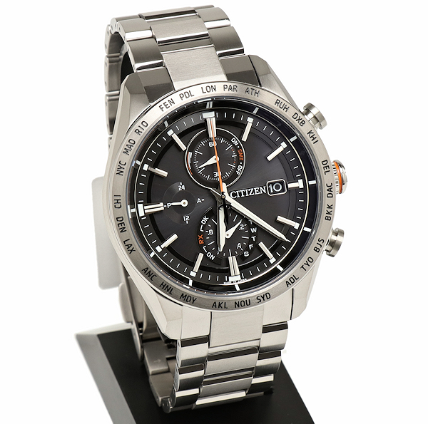  не использовался Citizen Atessa AT8181-63E Echo Drive Radio Watch Direct полет ACT Line наручные часы CITIZEN