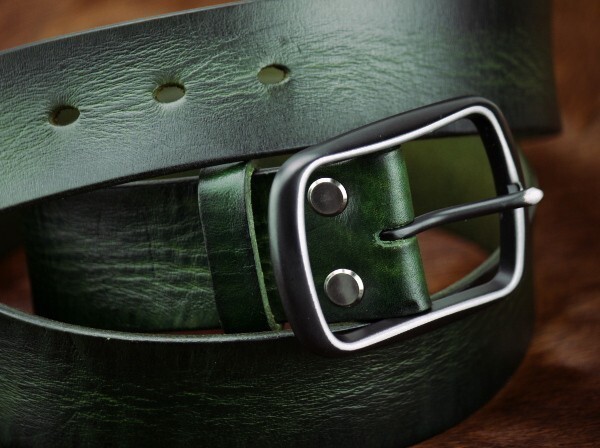  select exhibition *DT-158A original leather green tongue person g -ply thickness meat thickness futoshi leather belt one pushed . long cellar!