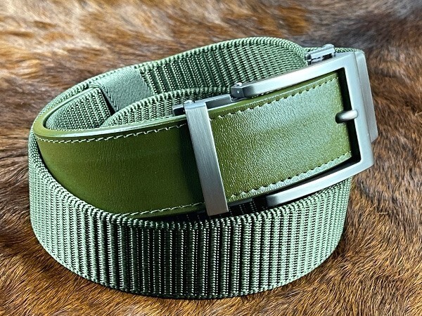  select exhibition *DT-558C original leather X cotton khaki casual combination belt pin none buckle functionality *