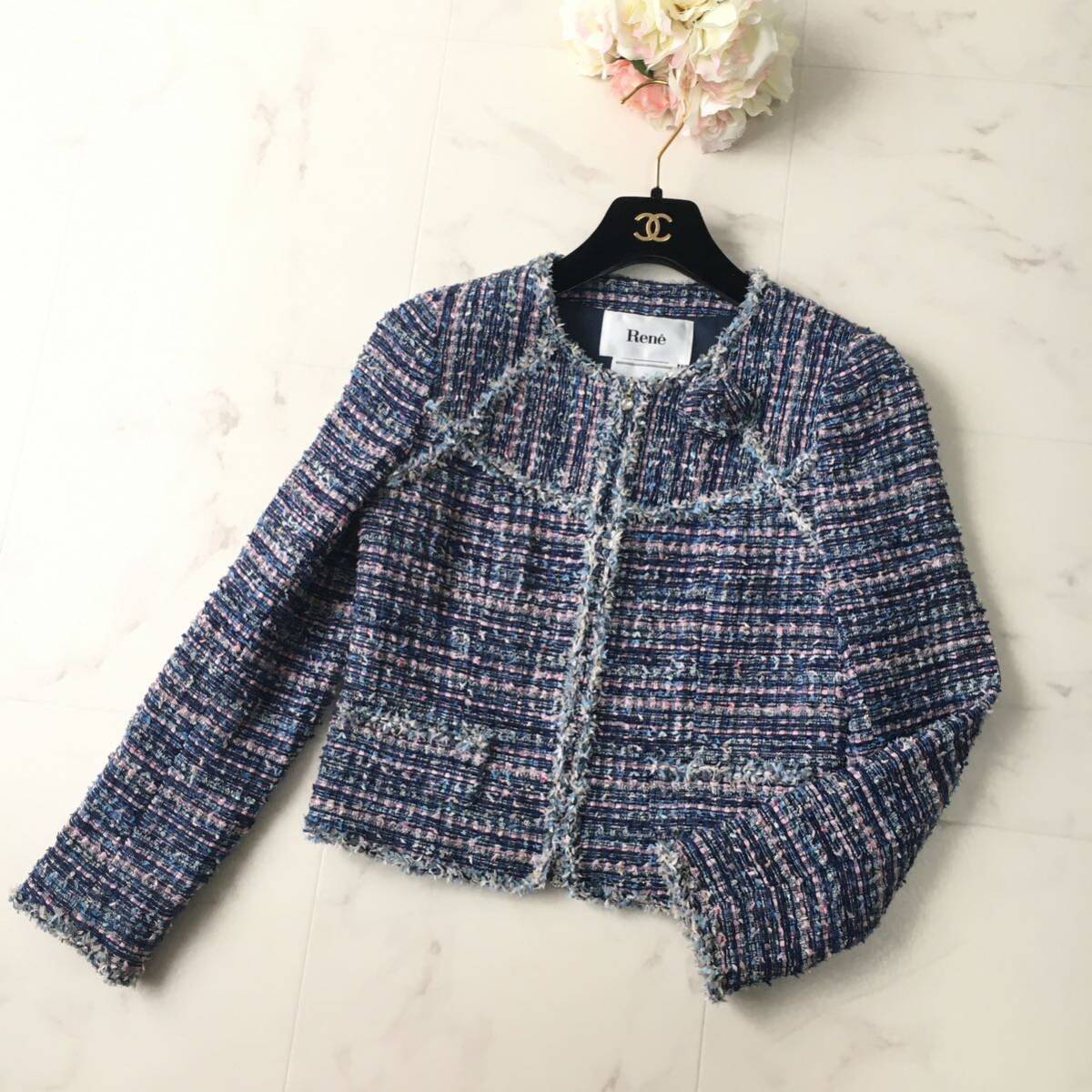 美品 Rene ルネ 最高級 マリアケント ツイード ジャケット 美品 Rene ルネ 最高級 マリアケント ツイード ジャケット
