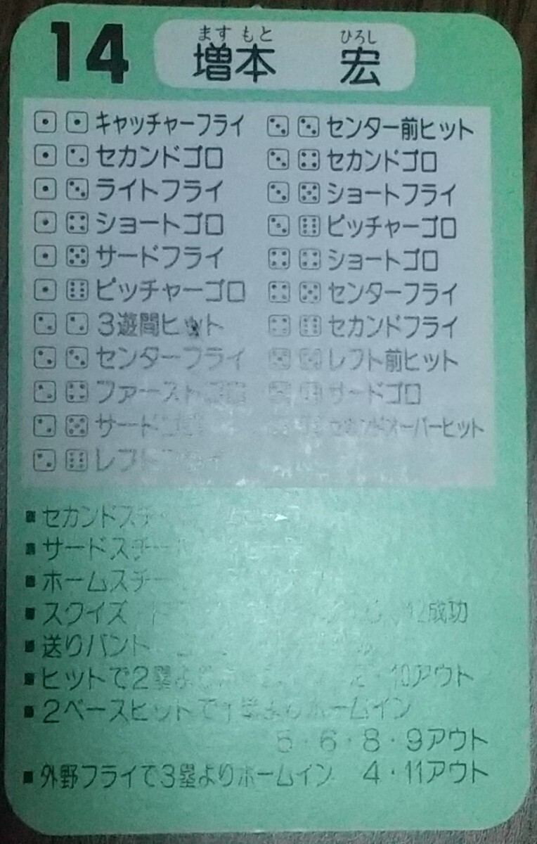 タカラプロ野球カードゲーム昭和５９年度横浜大洋ホエールズ 増本宏の画像4