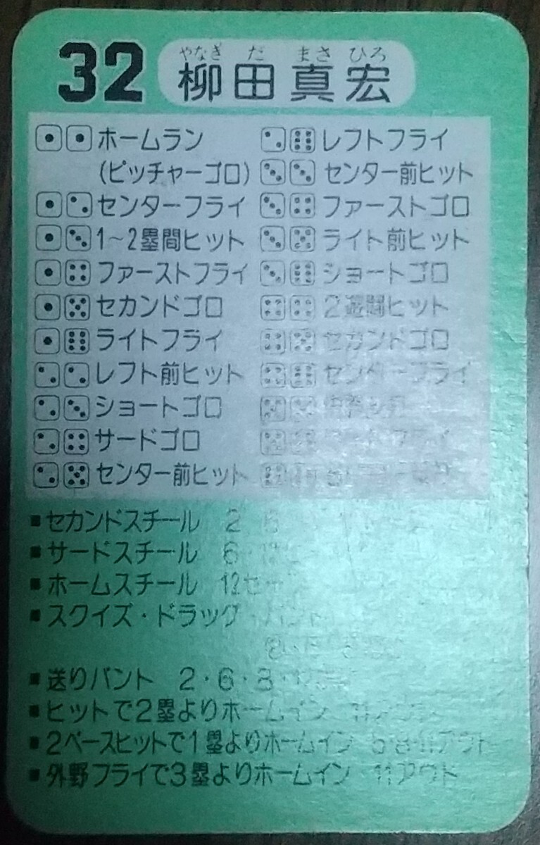 タカラプロ野球カードゲーム昭和５６年度読売巨人軍 柳田真宏の画像4
