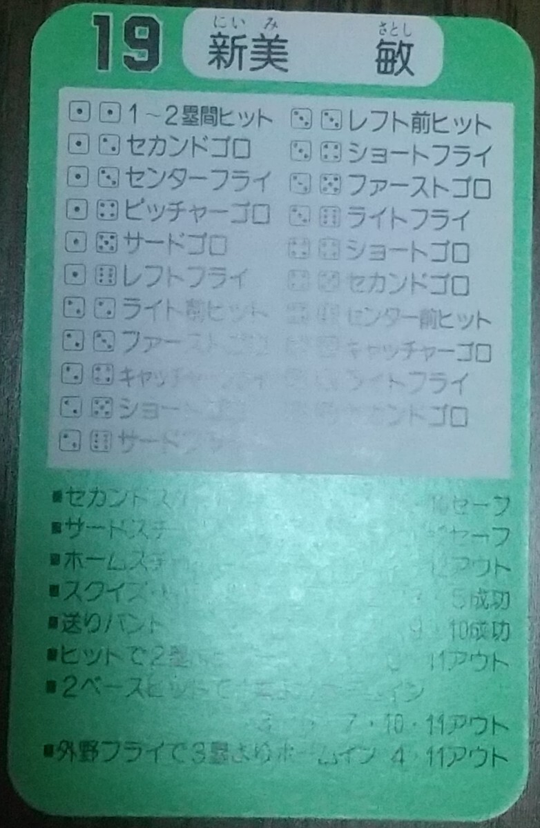 タカラプロ野球カードゲーム昭和６２年度広島東洋カープ 新美敏の画像4