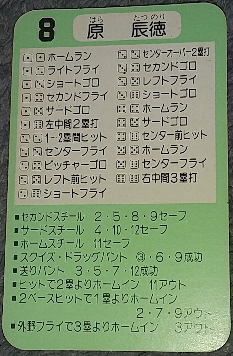 タカラプロ野球カードゲーム昭和５９年度読売巨人軍 原辰徳の画像2