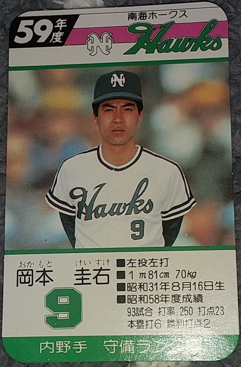 タカラプロ野球カードゲーム昭和５９年度南海ホークス 岡本圭右の画像1