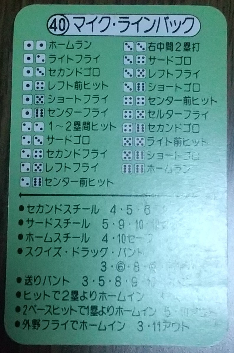 タカラプロ野球カードゲーム昭和５４年度阪神タイガース ラインバック_画像4