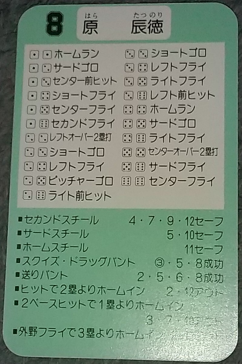 タカラプロ野球カードゲーム９０読売巨人軍 原辰徳の画像2