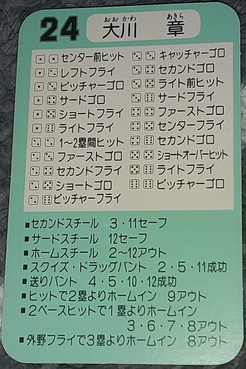 タカラプロ野球カードゲーム昭和６０年度ヤクルトスワローズ 大川章_画像2