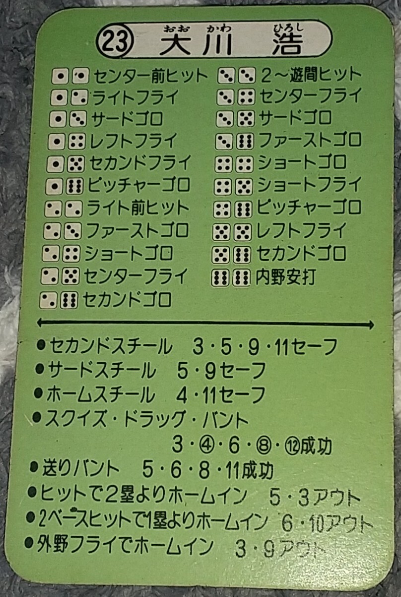 タカラプロ野球カードゲーム昭和５４年度横浜大洋ホエールズ 大川浩の画像2
