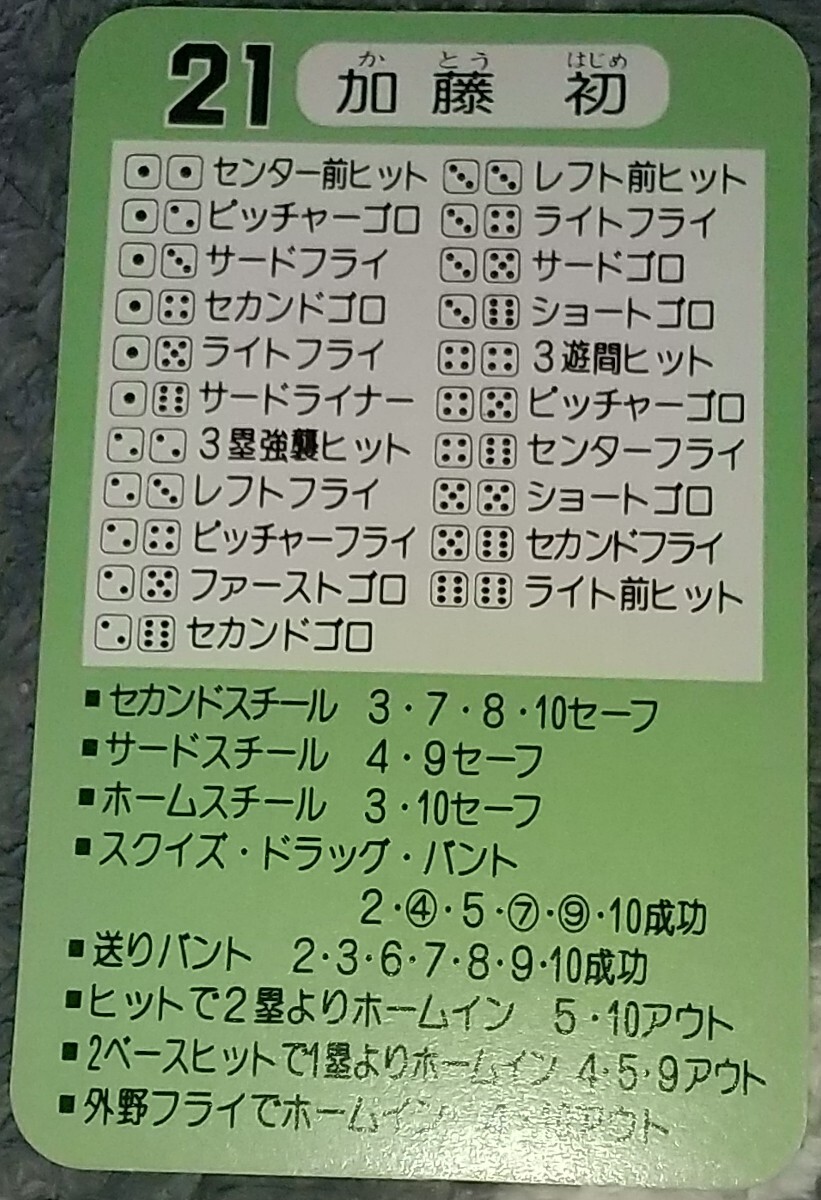 タカラプロ野球カードゲーム昭和５５年度読売巨人軍 加藤初の画像2