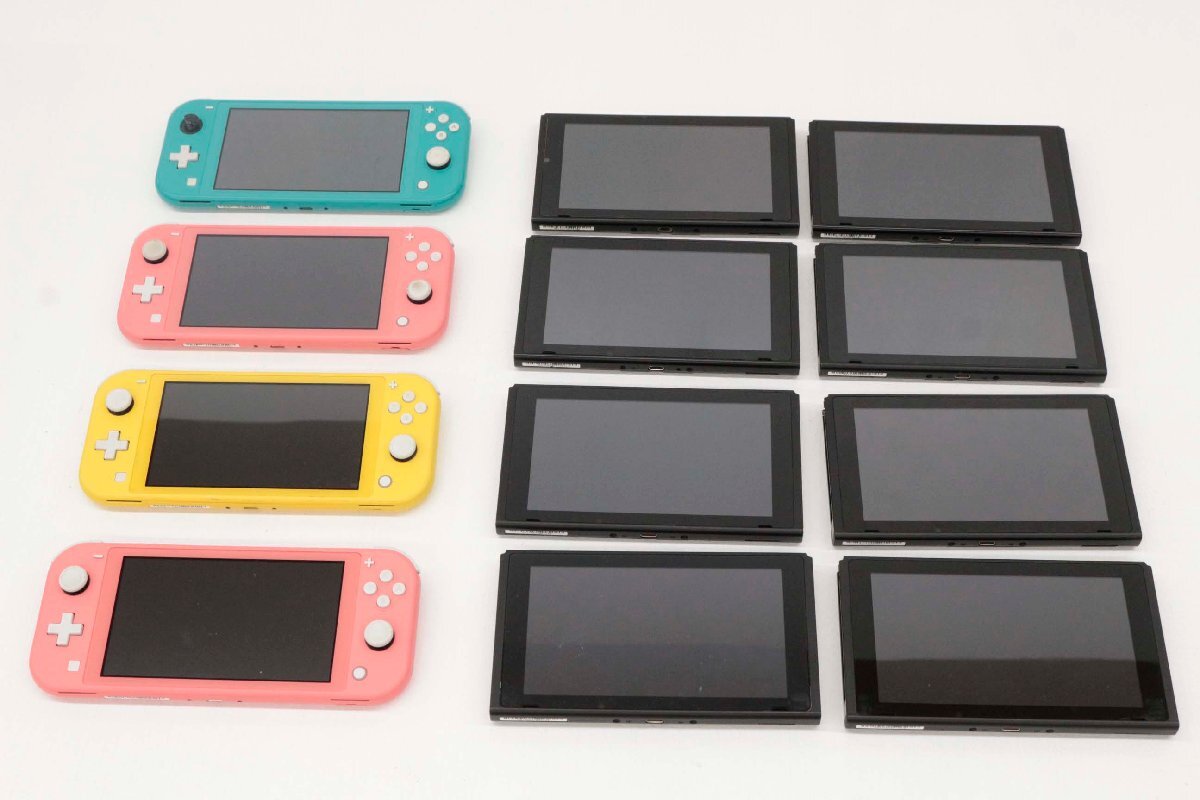 【中古・ジャンク品】1円～ Nintendo Switch ニンテンドースイッチ 旧型×3 バッテリー持続型×5 Switch Lite×4 本体のみ 12台セット'の画像1