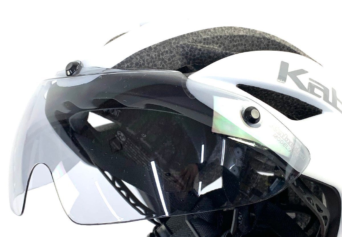●【中古品】kabuto カブト AERO R1 エアロ サイクルヘルメット シールド付き S/M ホワイト 白：_画像8
