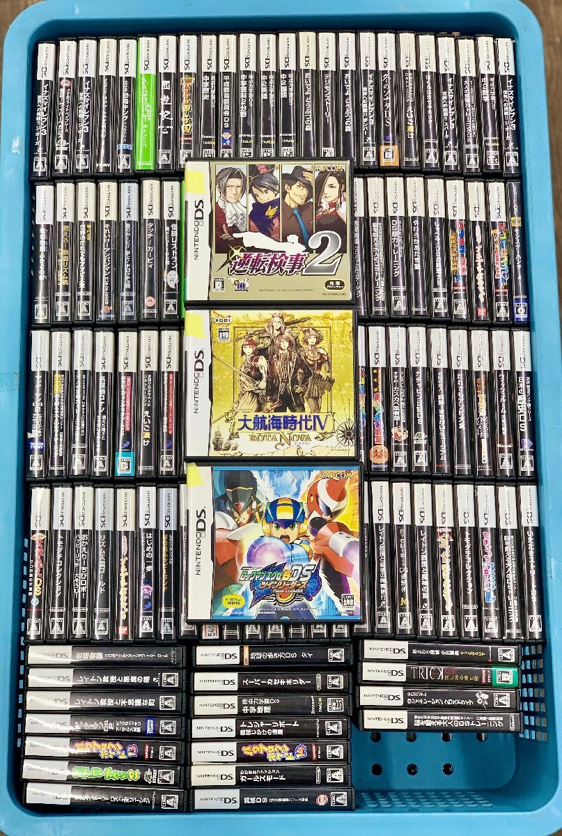 【中古・ジャンク品】DSソフトセット 逆転検事2 ロックマンエグゼ5 大航海時代Ⅳ カービィ コナン 西遊記 牧場物語 レイトン ガンダム他'