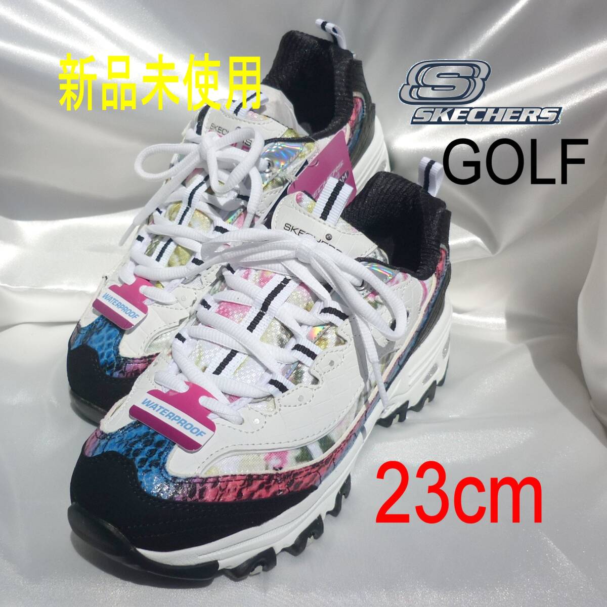 定価15950円新品23.5cm(23cm相当)★スケッチャーズGO GOLFゴルフシューズ/123998 WBMTホワイト