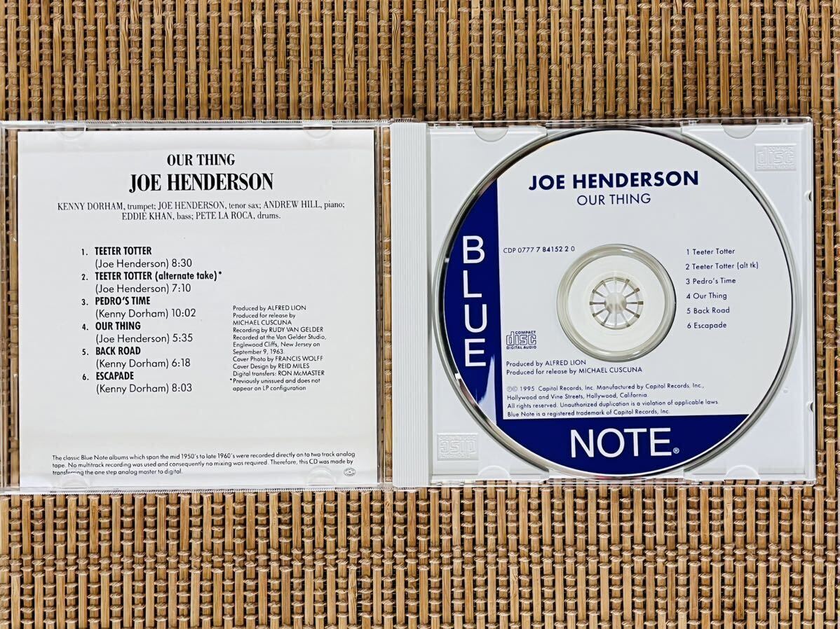 JOE HENDERSON／OUR THING／CAPITOL (BLUE NOTE) CDP 7 84152 2／カナダ盤CD／ジョー・ヘンダーソン／中古盤の画像3