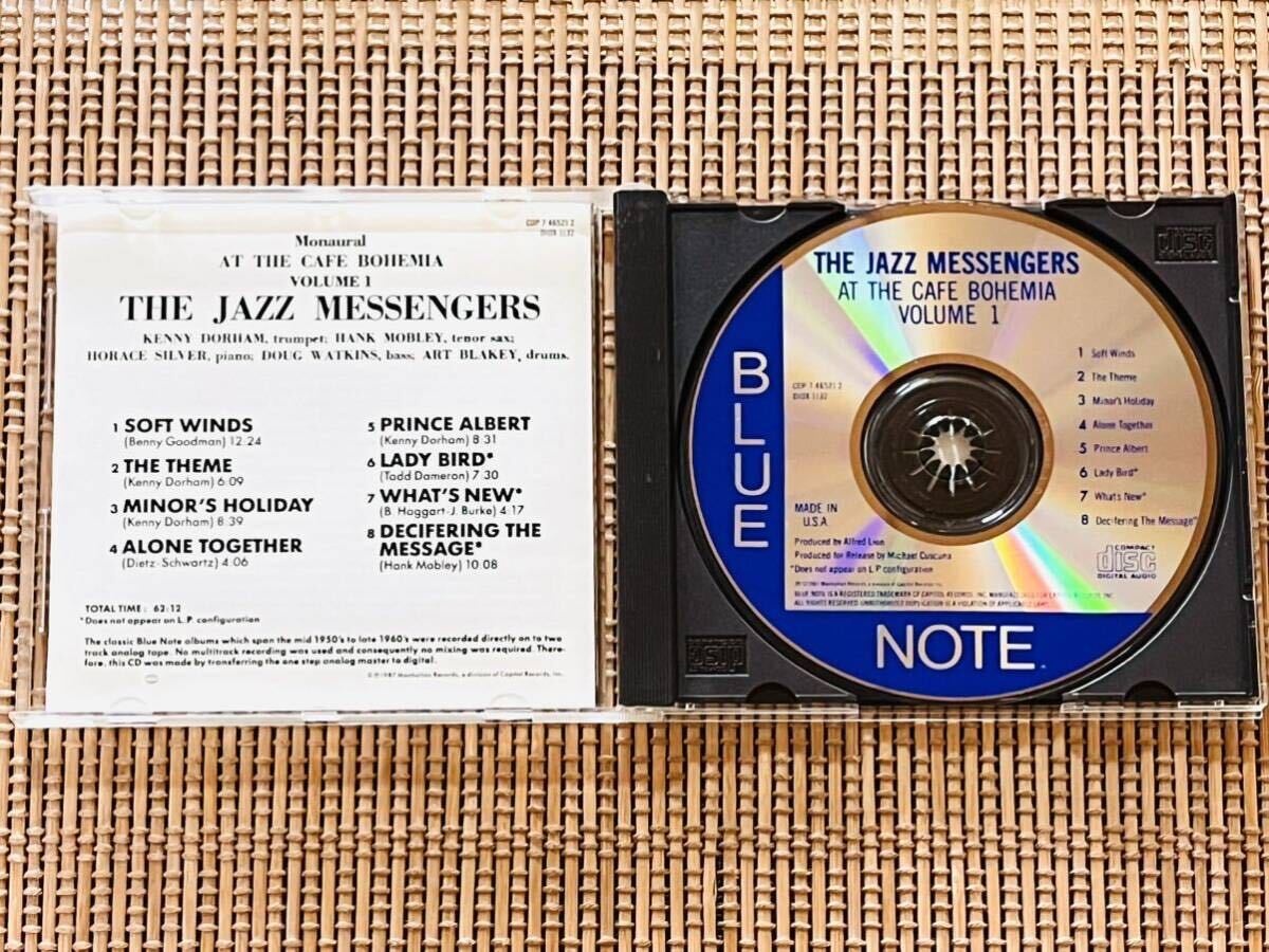 THE JAZZ MESSENGERS／AT THE CAFE BOHEMIA VOLUME 1／MANHATTAN RECORDS (BLUE NOTE) CDP ７46521 2／米盤CD／アート・ブレイキー／中古盤の画像3