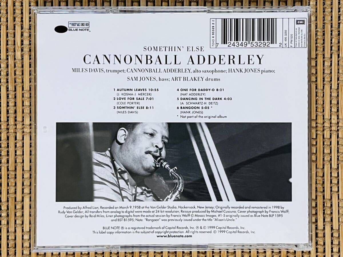 CANNONBALL ADDERLEY／SOMETHIN' ELSE／BLUE NOTE RECORDS 7243 4 95329 2 2／EU盤CD／キャノンボール・アダレイ／中古盤の画像2