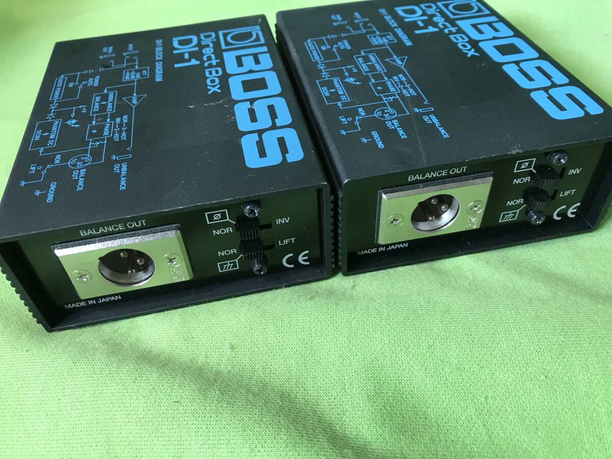 nt240415-003A4 BOSS DI-1 ダイレクトボックス 楽器 器材 2台セット 中古 USED 通電確認のみ の画像3