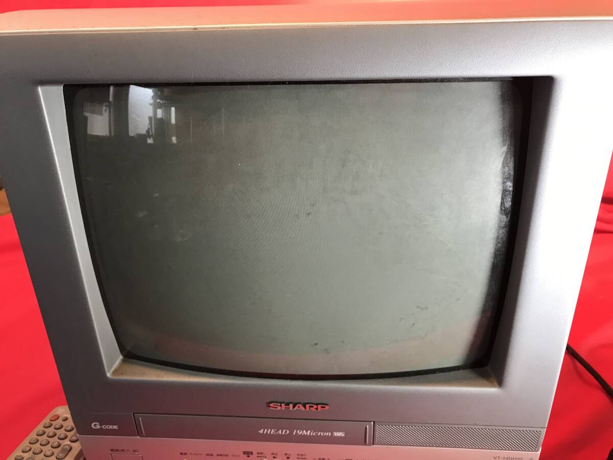 nt240419-014J シャープ テレビデオ VT-14GH10 2005年製 SHARP ブラウン管 テレビ 当時物 USED ジャンク_画像2