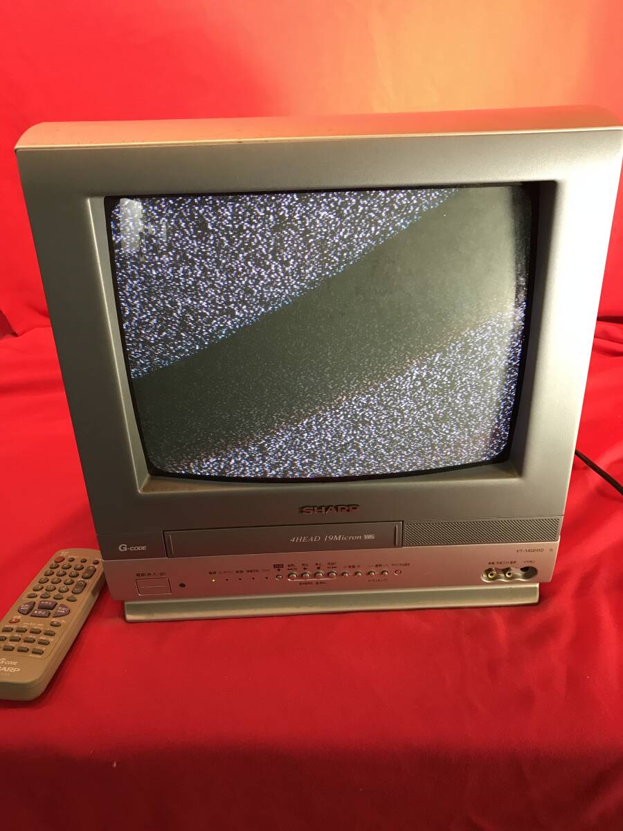 nt240419-014J シャープ テレビデオ VT-14GH10 2005年製 SHARP ブラウン管 テレビ 当時物 USED ジャンク_画像1