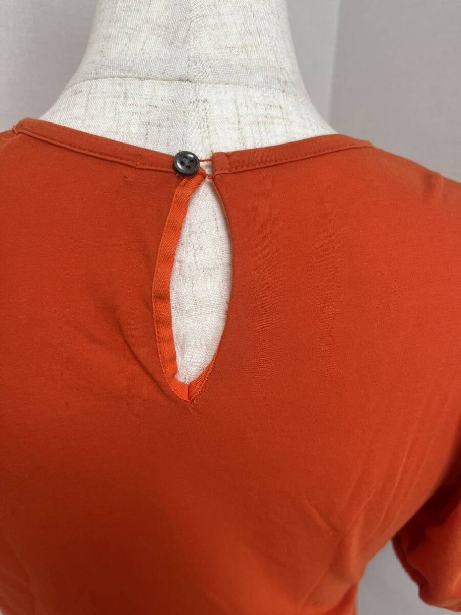 可愛い【ミナペルホネンminaperhonen】パフスリーブ半袖カットソー・オレンジ・130綿100％日本製の画像7