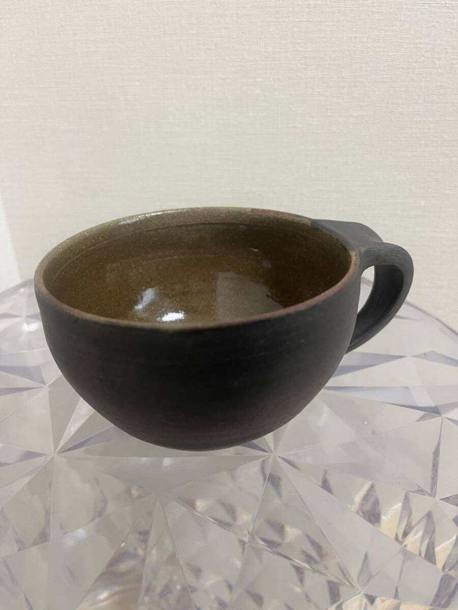 レア・お勧め・作家物【吉永哲子】カップ・スープカップ☆黒・ブラック・かわいい の画像3