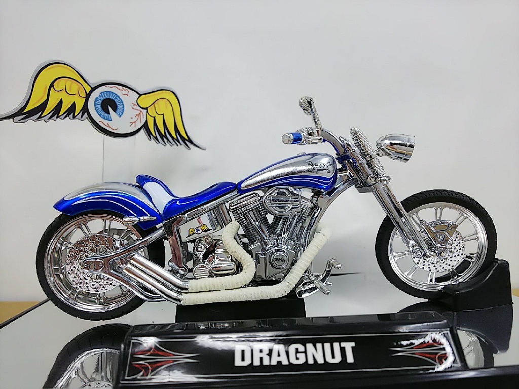 ■ Jada Toysジャダトイズ Von Dutch 1/18 DRAGNUT ブルー ドラッグナット バイク ミニカー_画像1