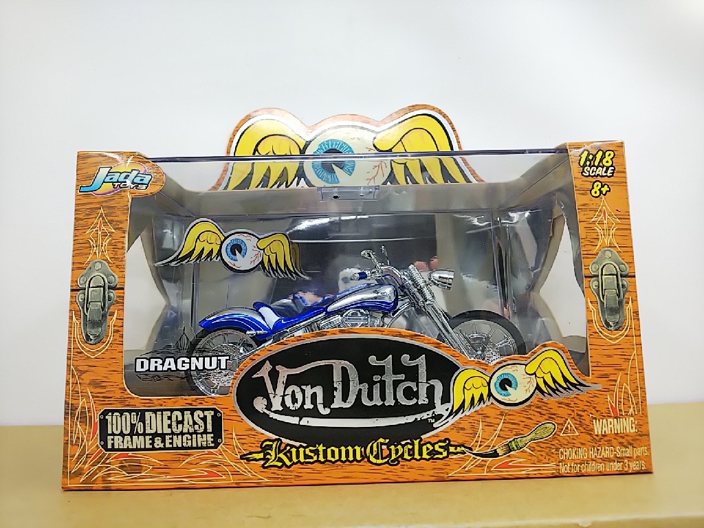 ■ Jada Toysジャダトイズ Von Dutch 1/18 DRAGNUT ブルー ドラッグナット バイク ミニカー_画像7