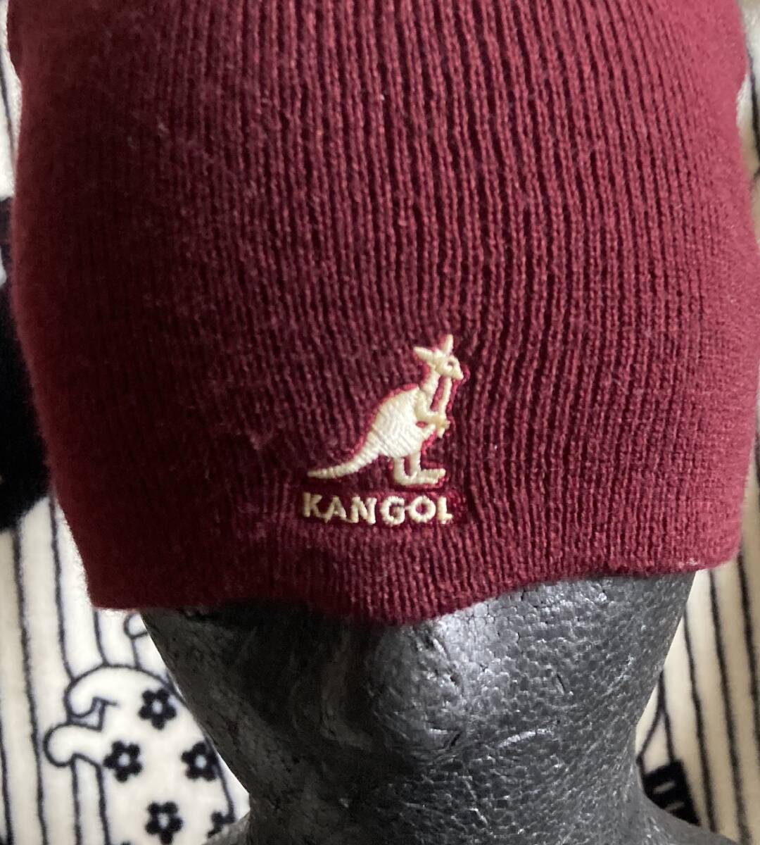 洗濯済♪エンジカラー ビーニー ニット帽[KANGOL カンゴール]ジュニア用？フリーサイズ_画像2