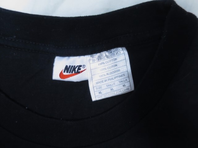 90s NIKE ナイキ Tシャツ XL ブラック ビッグスウォッシュ 銀タグ