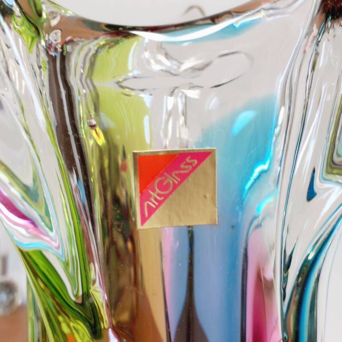 即決 ART GLASS アートガラス 花瓶 フラワーベース マルチカラー 即決 ART GLASS アートガラス 花瓶 フラワーベース マルチカラー