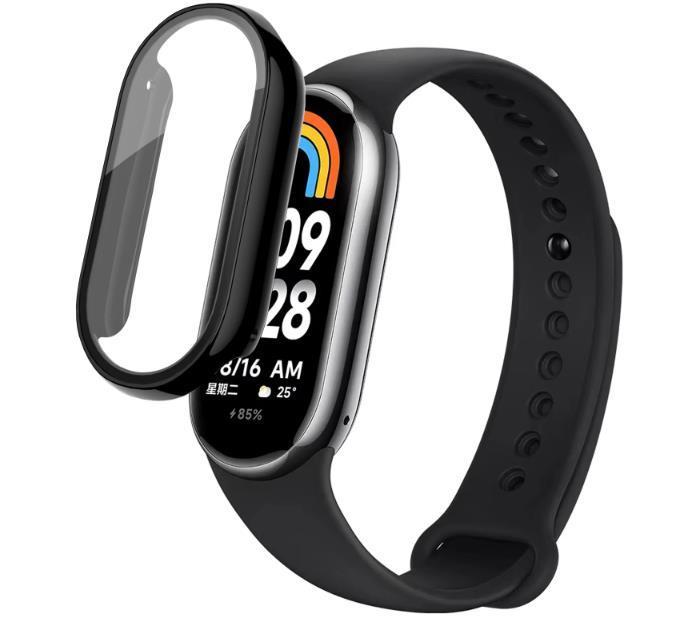 Xiaomi Smart Band 8 ブラック カバー フィルム一体型 ケース 交換 ケース 保護ケース 液晶画面保護 スマートウォッチ ケース_画像1