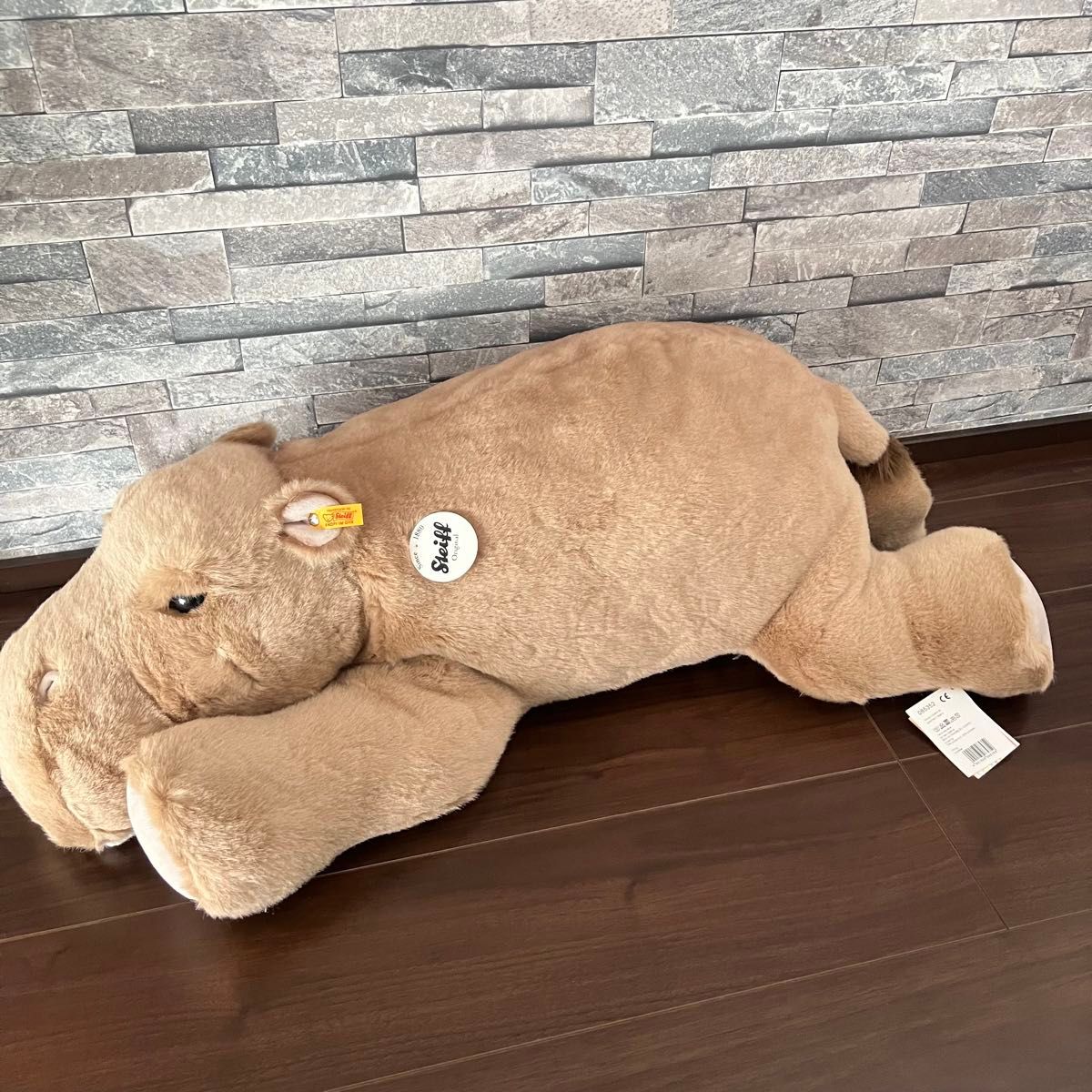 レア Steiffシュタイフ カバのモッキー 特大 ぬいぐるみ 人形 レア Steiffシュタイフ カバのモッキー 特大 ぬいぐるみ 人形