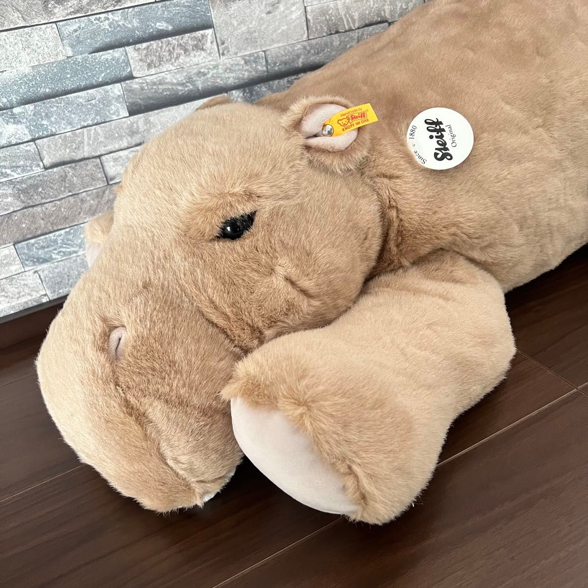 レア Steiffシュタイフ カバのモッキー 特大 ぬいぐるみ 人形 レア Steiffシュタイフ カバのモッキー 特大 ぬいぐるみ 人形