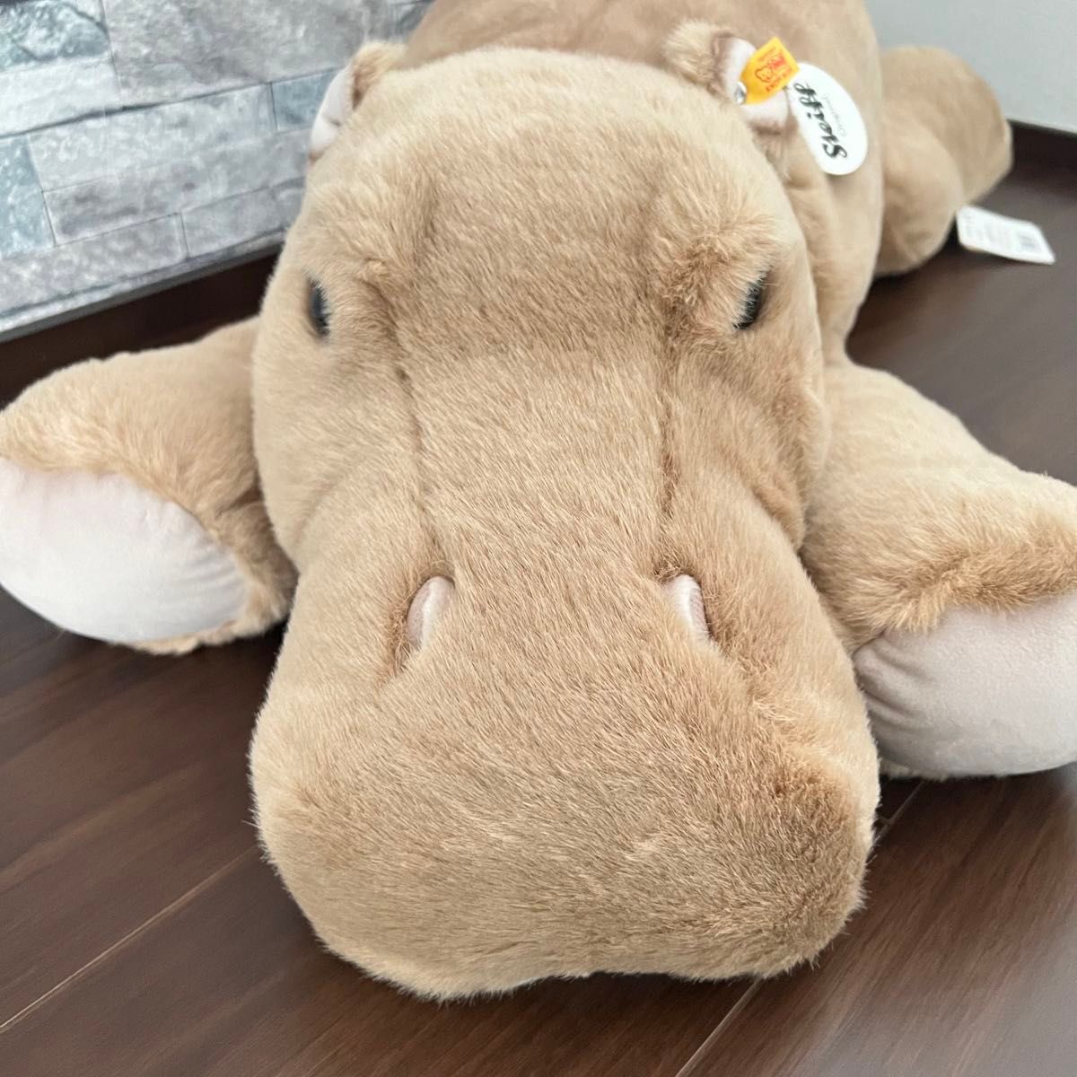 レア Steiffシュタイフ カバのモッキー 特大 ぬいぐるみ 人形 レア Steiffシュタイフ カバのモッキー 特大 ぬいぐるみ 人形