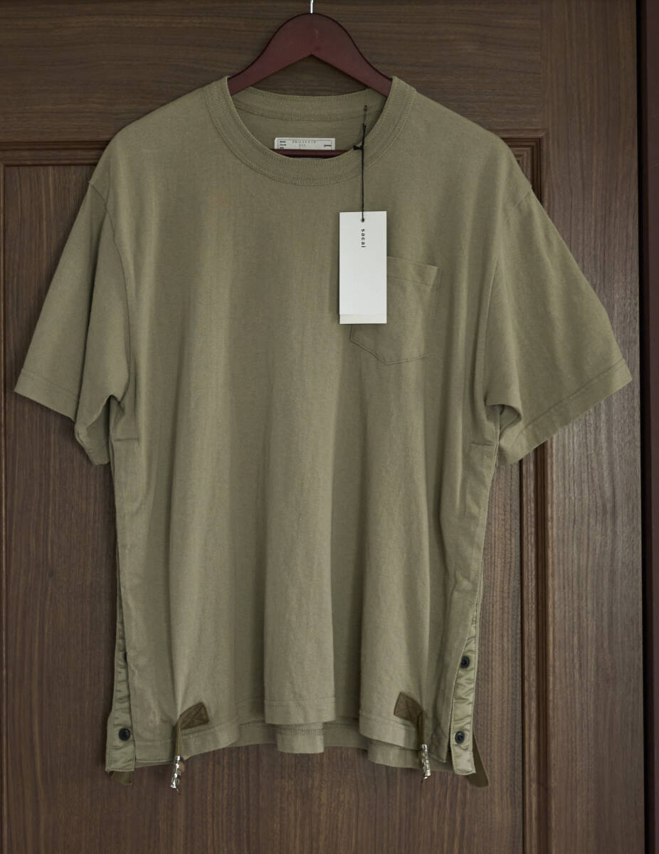 sacai サカイ Cotton Jersey T-shirt Tシャツ 23-03061M SIZE 1 KHAKI_画像1