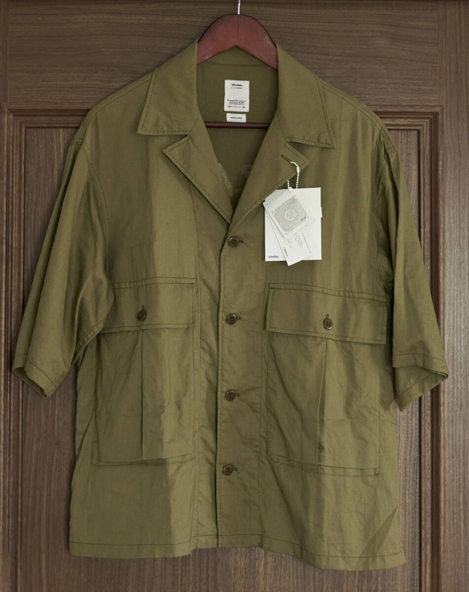 VISVIM CORNET SHIRT S/S 01201050-11014086 OLIVE SIZE 2 M_画像1