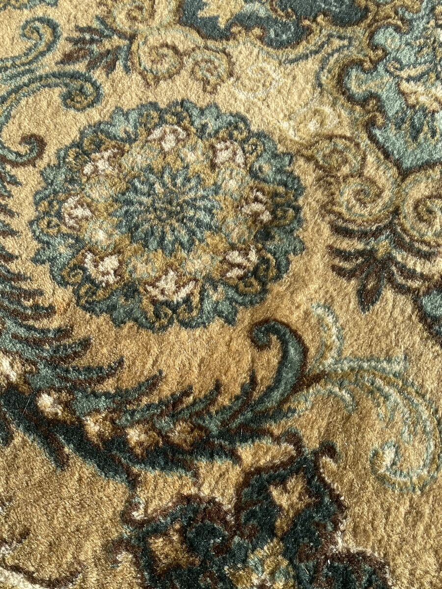 ペルシャ絨毯 手織り絨毯 最高級 緻密 カーペット 特大判337×255㎝ラグ ペルシャ絨毯 ウール シルク枠刺繍 ビンテージ豪華絢爛グリーン系の画像8
