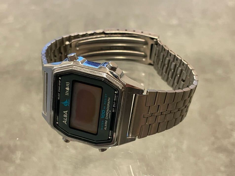 SEIKO セイコー ALBA アルバ アラーム クロノグラフ W309-4030 デジタル クォーツ メンズ 腕時計 動作確認未実施 現状品_画像2