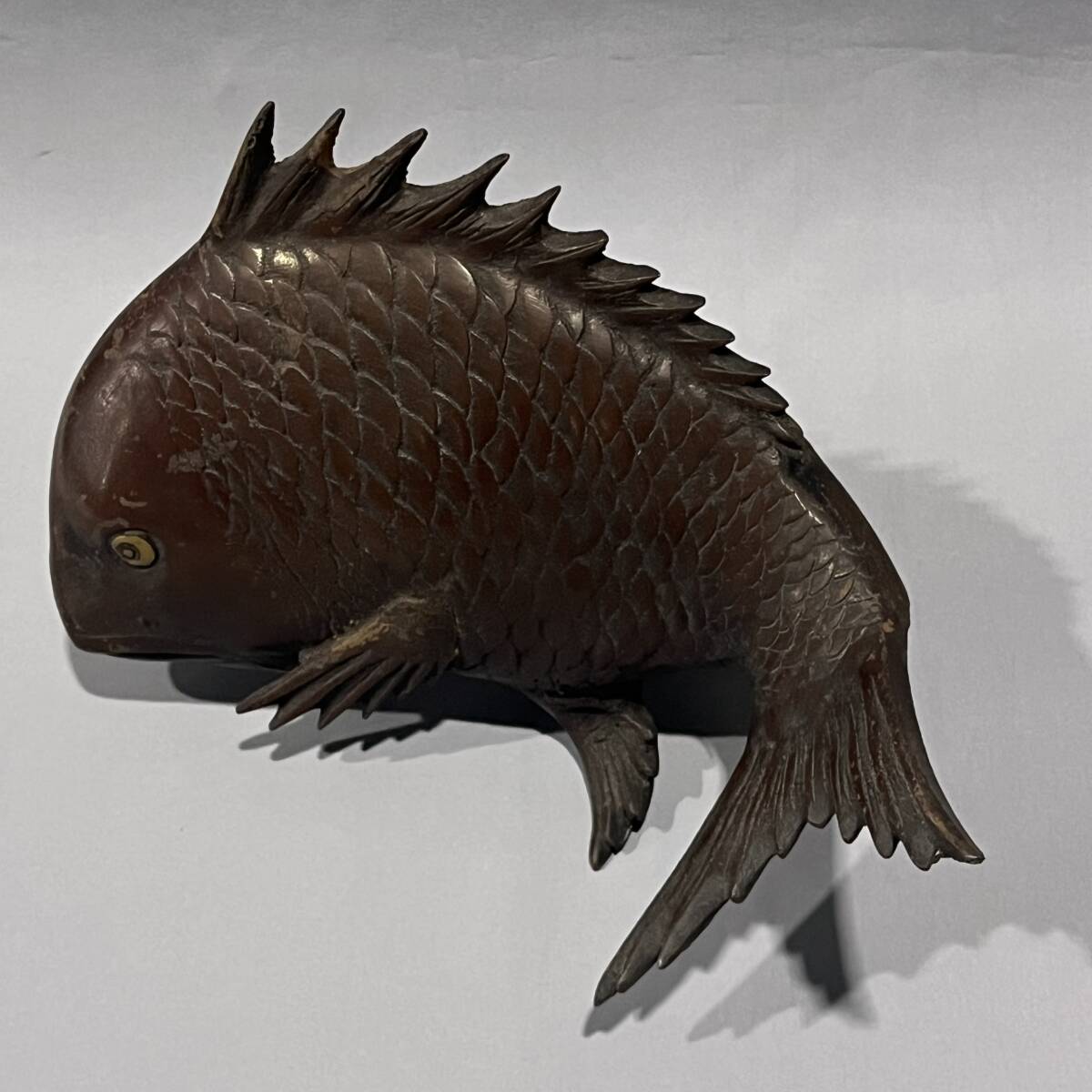  鯛の置物 縁起物 鯛 タイ 魚 鋳物製 金属工芸 和風 オブジェ インテリア コレクションの画像5