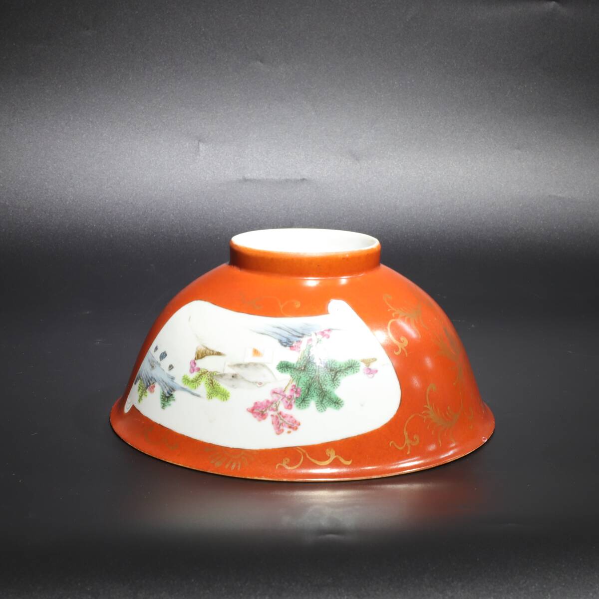 大清乾隆年製款 粉彩碗 華道具 中国古玩 置物時代品 箱付 古賞物 古道具 極細工 古美術品 の画像7