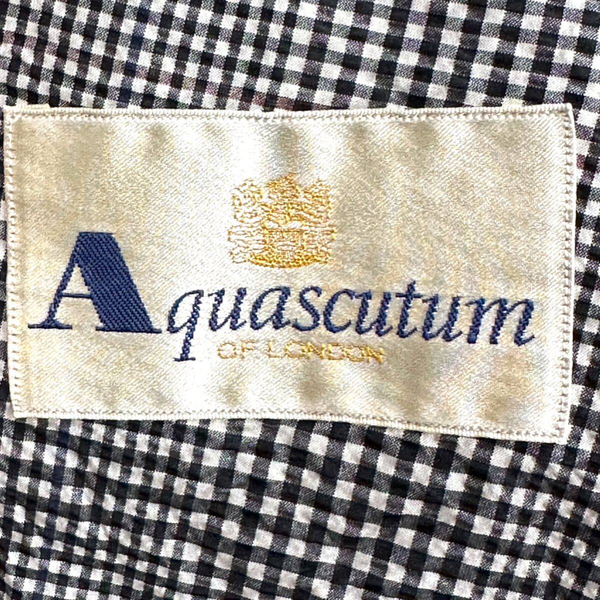 希少XLサイズ！ アクアスキュータム 【極艶！シルク100%】 Aquascutum テーラードジャケット A7サイズ グレンチェック 光沢シェルボタン_画像9